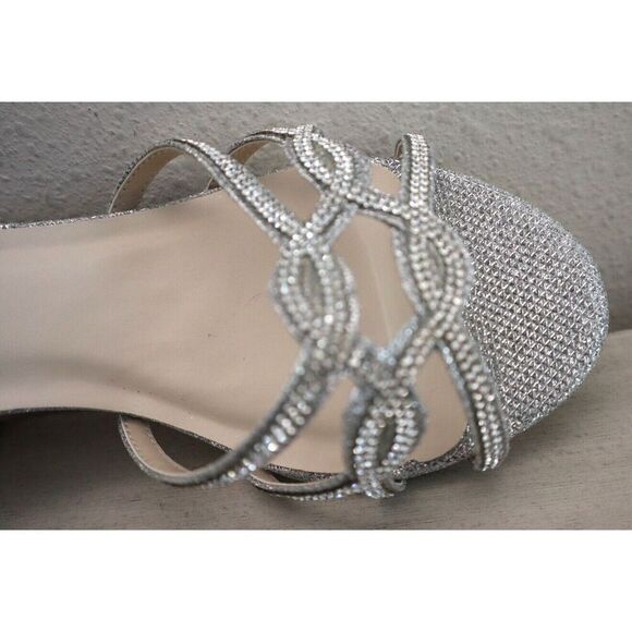 Benjamin Walk x Touch Ups Women's Sz 8W Silver Metallic Zoey Heeled Sandals - Picture 9 of 10